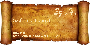 Szűcs Hajnal névjegykártya